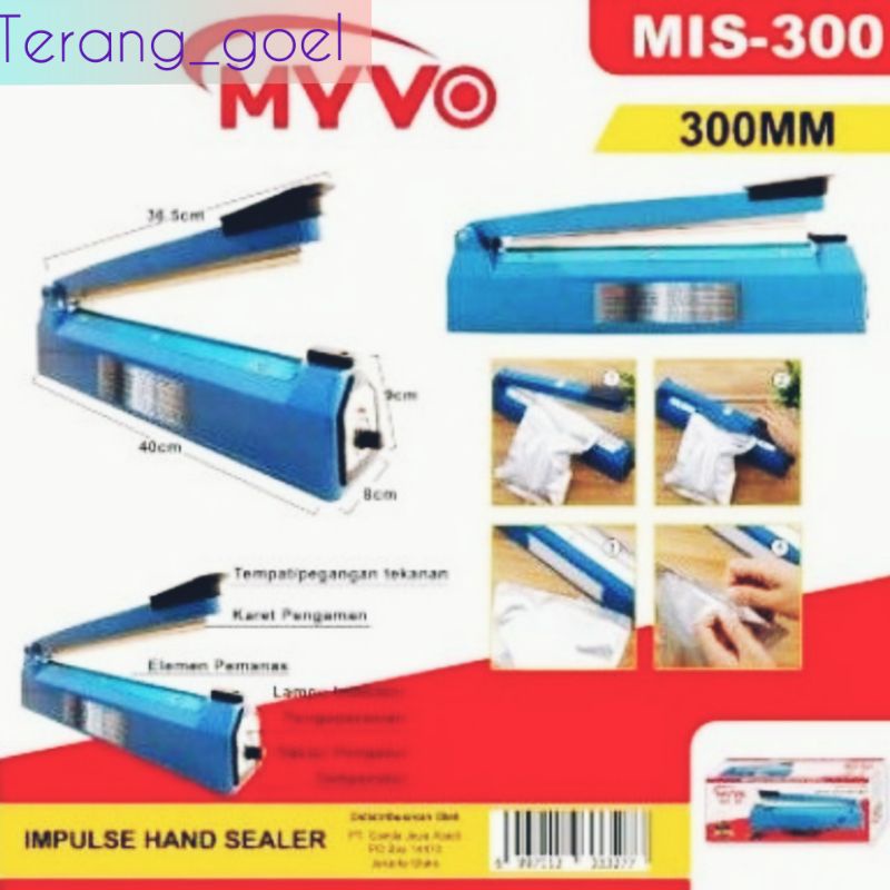 Mesin Press Plastik 30 CM / Alat Las Plastik / MYVO  MIS 300 Impulse Hand Sealer