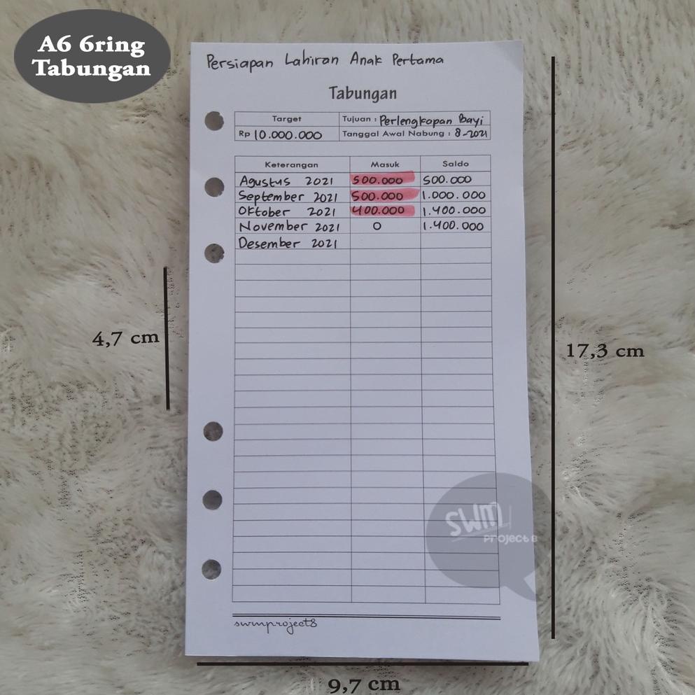 

↓Best Seller↓ PAKET CASH BINDER A6 6RING - budget wallet plan dompet pintar atur anggaran keuangan bulanan 62 ✳