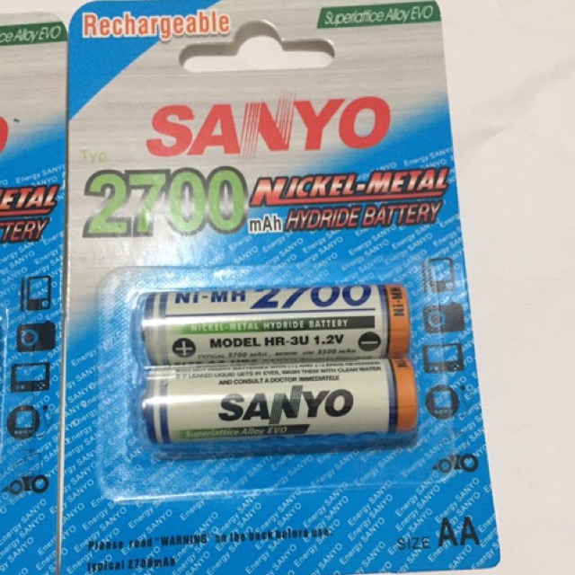 Jual Baterai Charger Sanyo 2700mAh AA Baterai Cas AA Sanyo 2700 Mah
