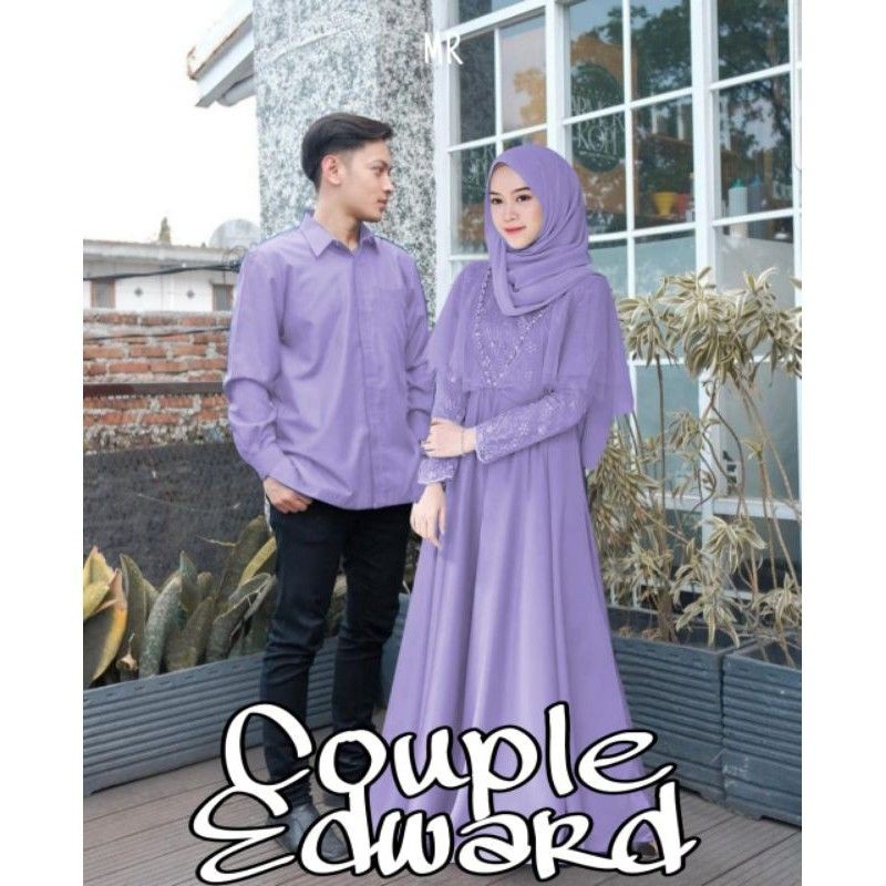gamis couple pesta lebaran terbaru 2021 edward remaja suami istri brukat modern simple elegan mewah