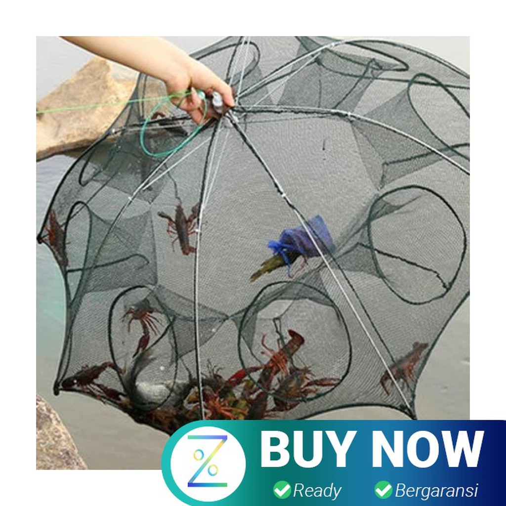 Jaring Pancing Ikan Hexagonal 8 Hole Fishing Net Trap Cage