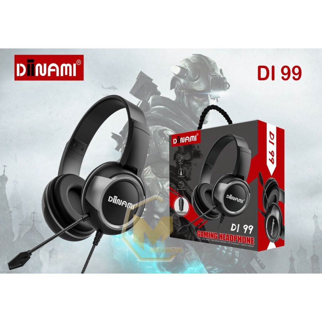 Headset Gaming Headphone Gaming DIINAMI DI99 SUPER EXTRA BASS GAMER WEAPON SUPER BUTTUN GARANSI 1BULAN MA2729