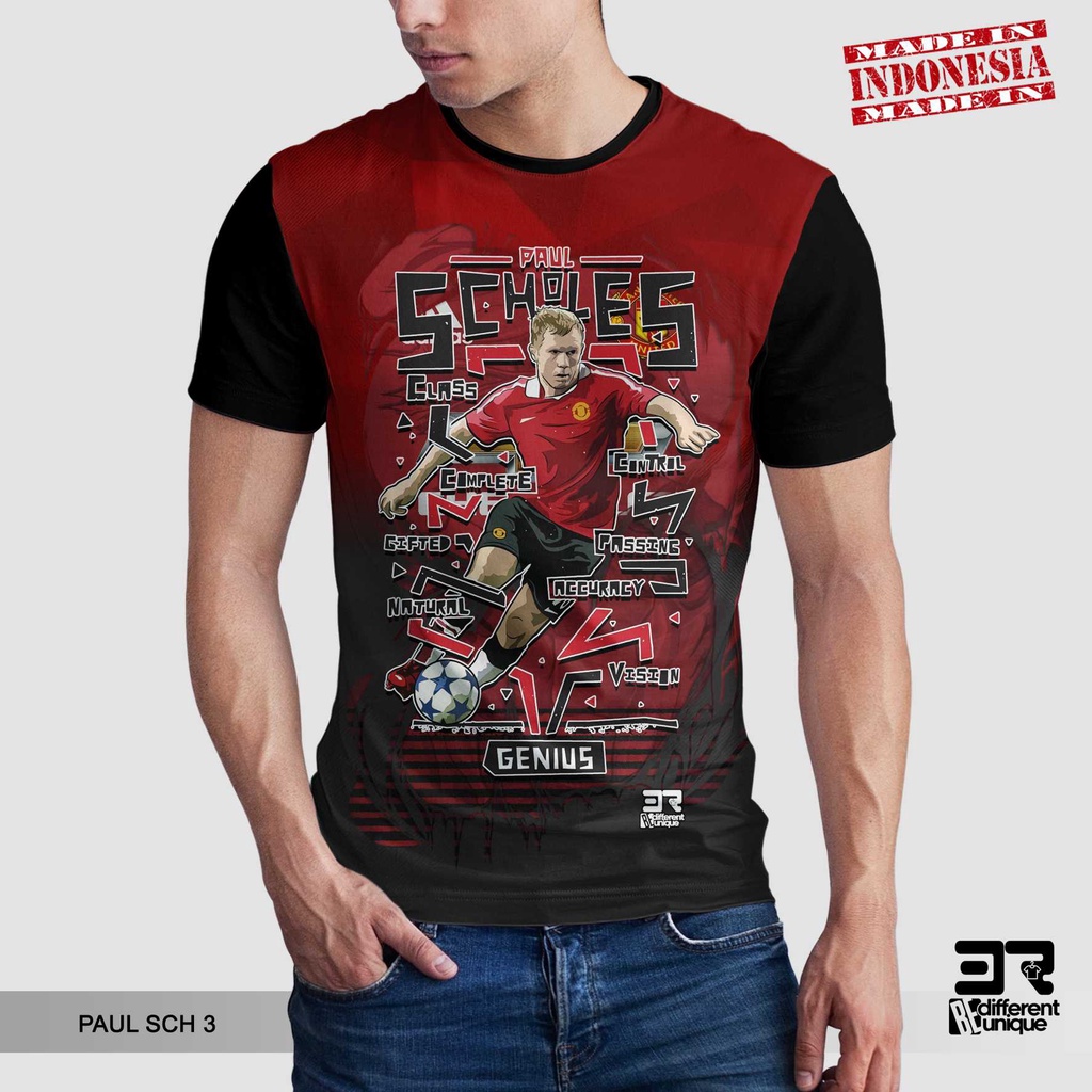 [ COD ] KAOS PRINTING GAMBAR TEAM SEPAKBOLA MANCHESTER UNITED PAUL SCHOLES 3 - BAJU SEPAK BOLA DISTR