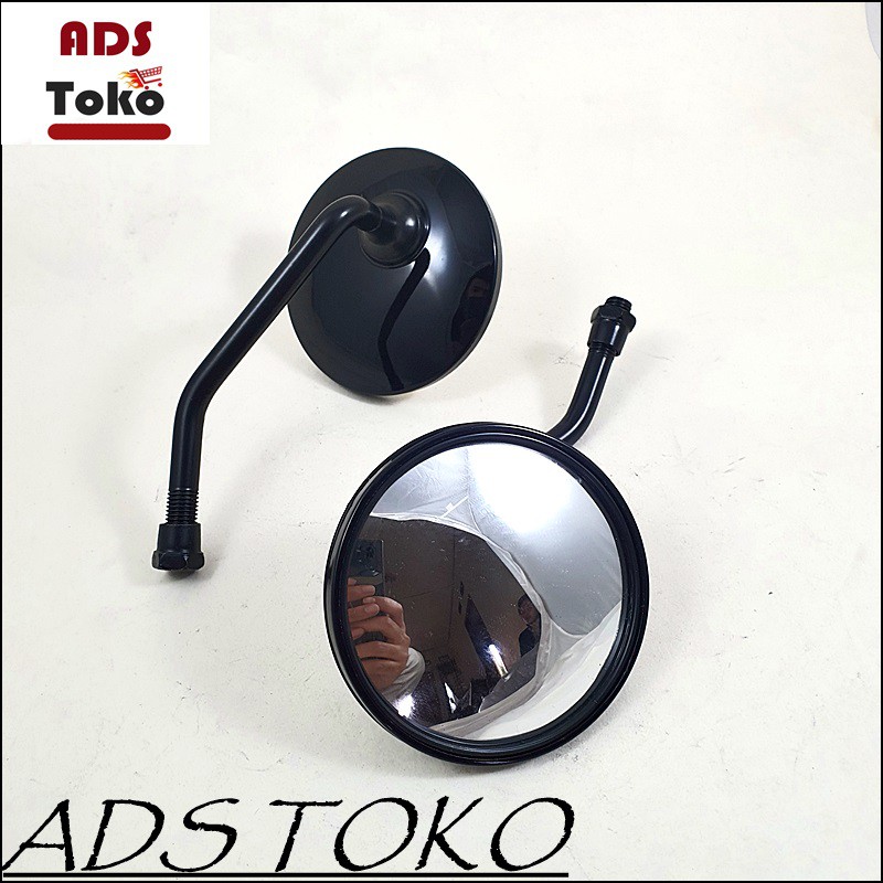 Spion Bulat Vespa Hitam Tiang Pendek Honda Old CB