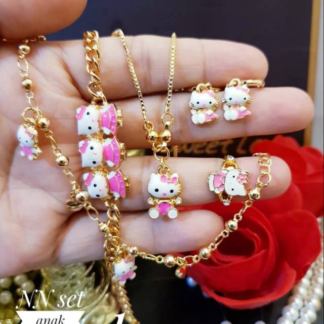 Xuping set perhiasan anak lapis emas 18k 1744j