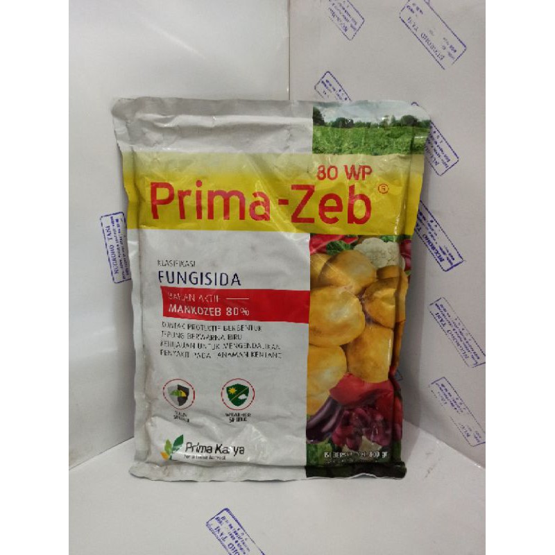 FUNGISIDA PRIMA-ZEB 80 WP 800 GR MANCOZEB BIRU PENGENDALI JAMUR