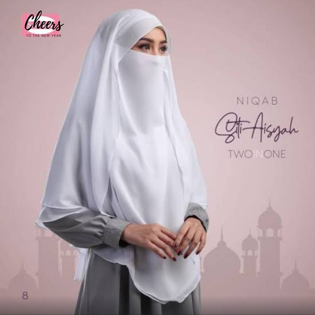 Khimar Niqob Ceruty 2 Layer SITI AMINAH