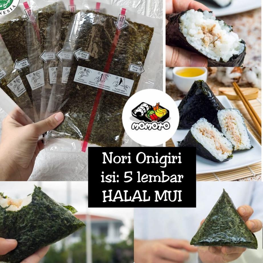 

[KODE F9CEI] Nori Onigiri Wrapper Halal MUI 5 lembar / Rumput Laut Import untuk Nasi Kepal Triangle Sushi Nori