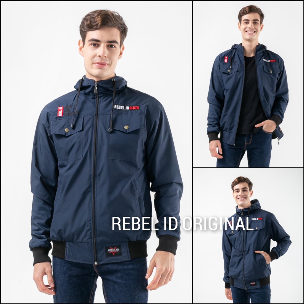 Jaket keren semi parka tahan angin waterproof original rebel id