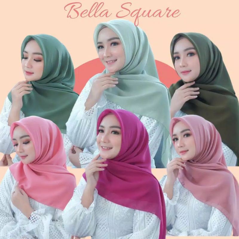 BELLA SQUARE HIJAB SEGIEMPAT DOUBLE HAICON //SEGIEMPAT BELLA 1kg muat 12pcs