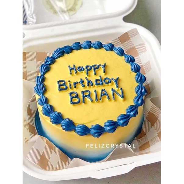 

korean Bento Simple Lettering birthday cake kue ulang tahun