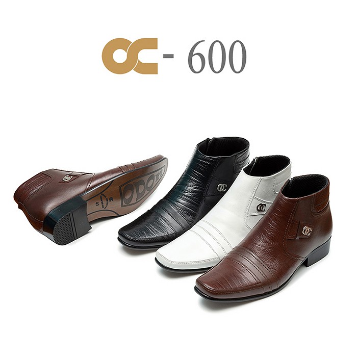 Sepatu Boot Pantofel Pria Kulit Asli Odon Cibaduyut Hitam Coklat Putih New Retsleting Formal Shoes