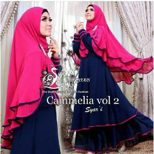 ns FC Cammelia Maroon busui maxi dress terusan gamis syari hitam merah marun navy simple elegan gau
