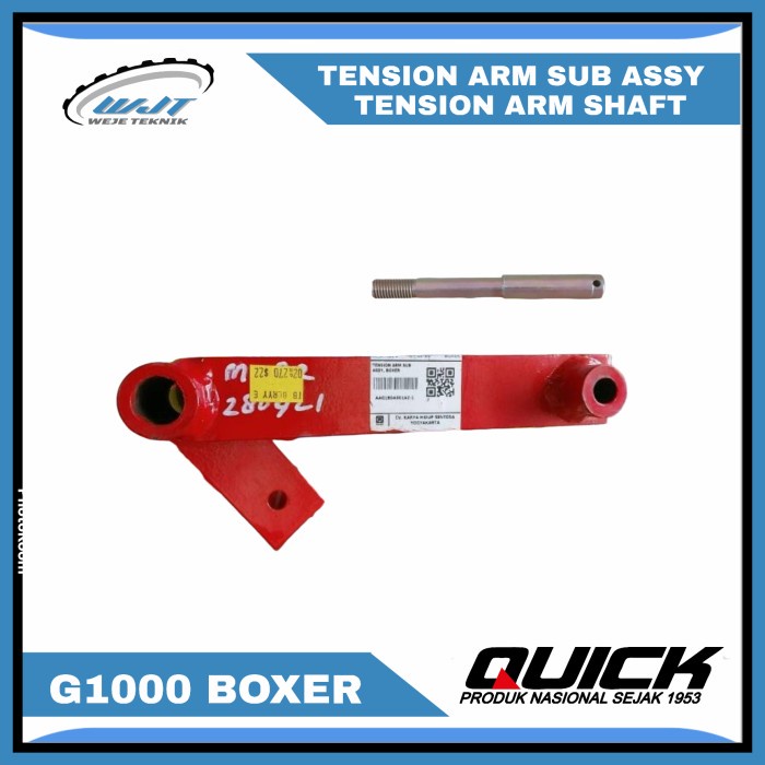 PAKET TENSION ARM SUB ASSY + TENSION SHAFT TRAKTOR QUICK G1000 BOXER