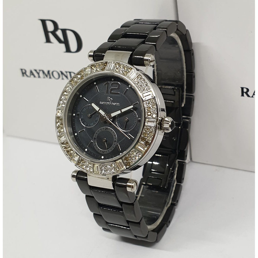 Raymond Daniel RD216 Silver Black Jam Tangan Wanita Original