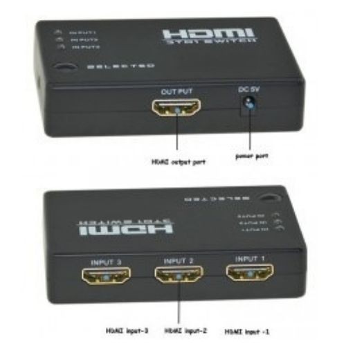 HDMI 1.4 Spliter Switch 3 Port Input With Remote Full HD 1080P 111158