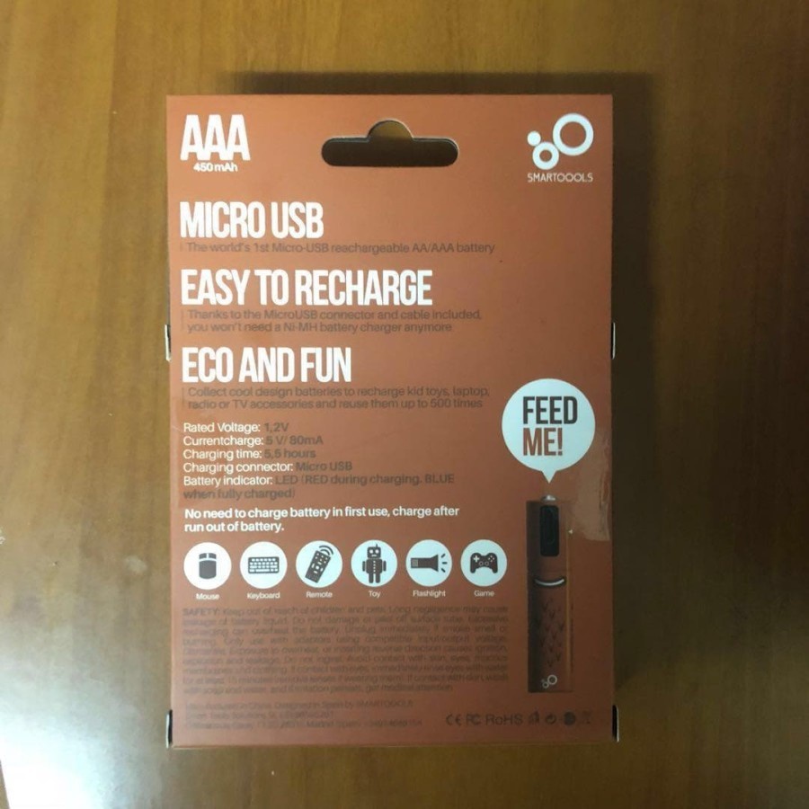 Barangunik2021- Baterai Cas AAA Micro USB 450mAh 4 Pcs Recharge Battery MICROBATT A3