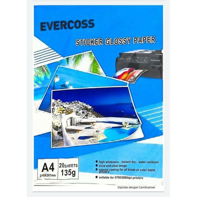 

Kertas Stiker Cover A4 Glossy 20 Lembar