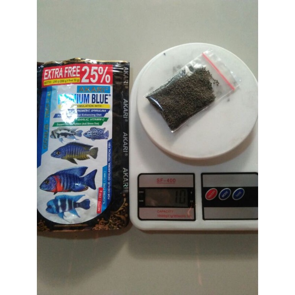 Pelet akari premium blue/akari premium red/ akari premium yellow cichlid-tropical 10gram