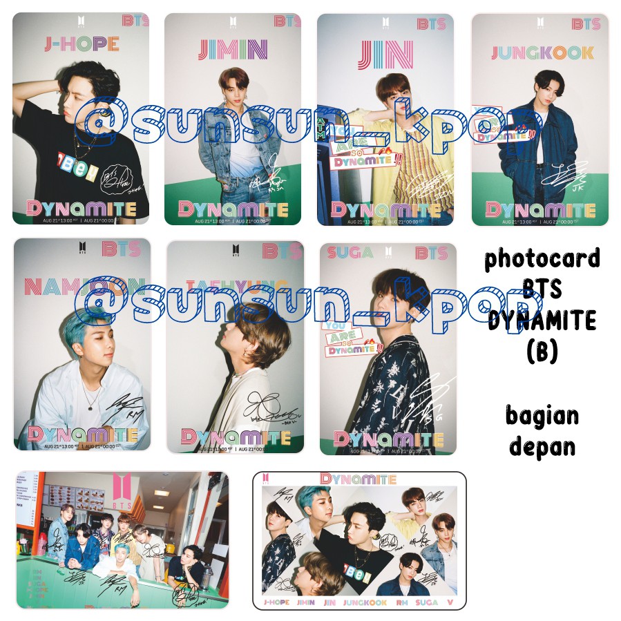 Photocard bts Bangtan Dynamite unofficial