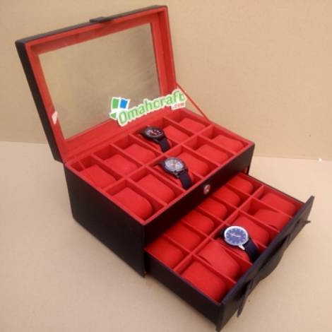 Box Jam Tangan isi 24 / Kotak Tempat Jam Tangan / Watch Box Organizer