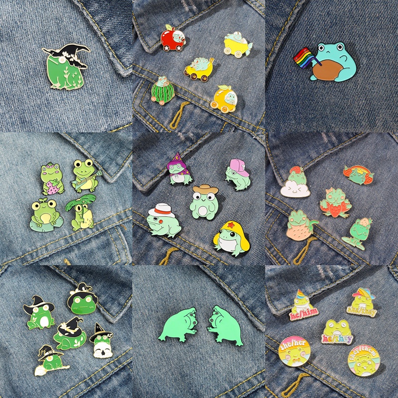 Bros Pin Enamel Bentuk Kartun Kodok Untuk Hadiah Teman