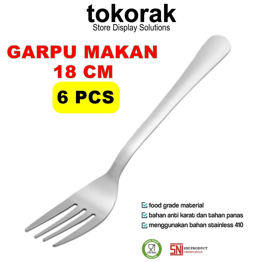 KOMODO SENDOK GARPU MAKAN STAINLESS TEBAL ISI 6PCS SENDOK GARPU GLOWSY