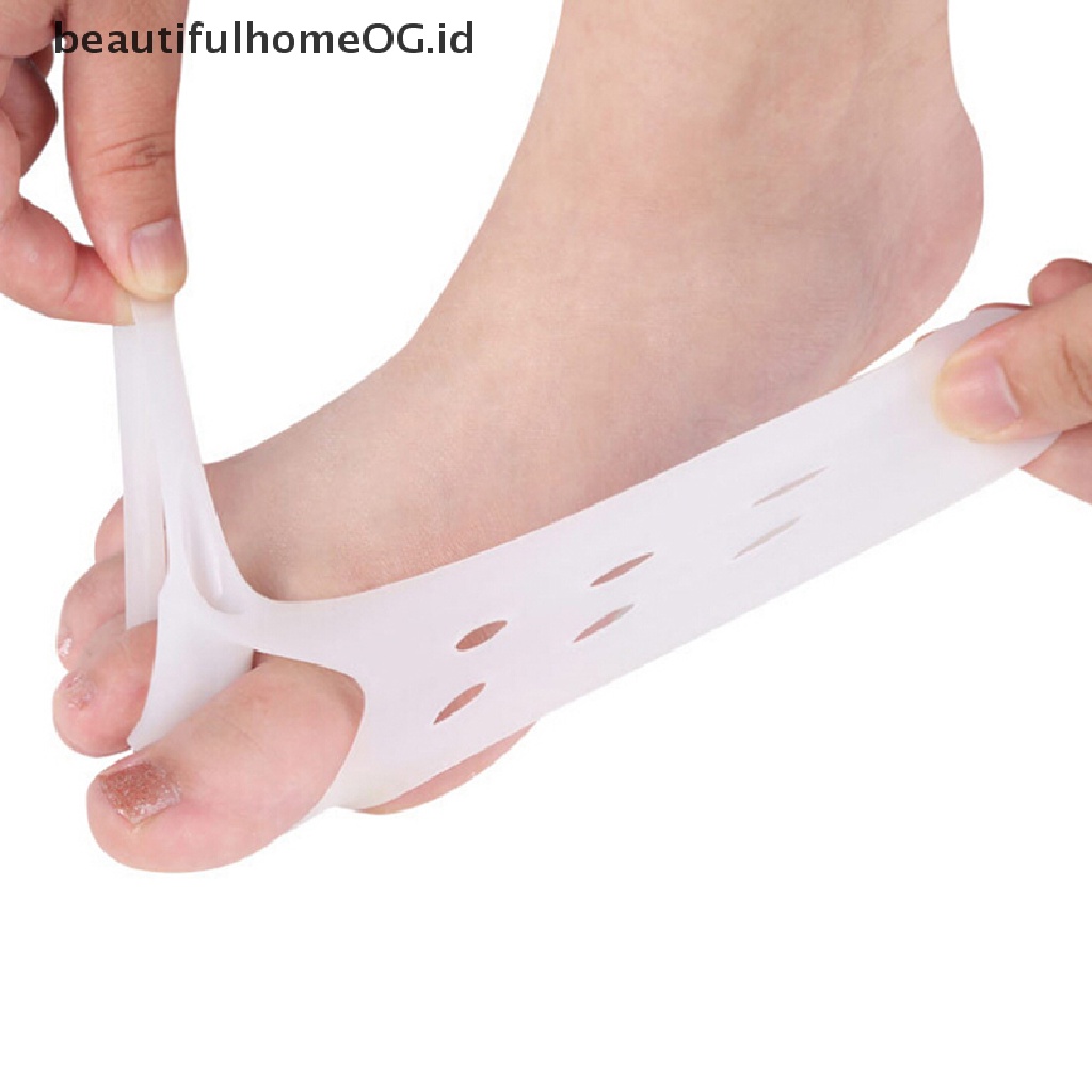 2 Pcs / Pasang Korektor Pelurus Jari Kaki Orthotics Bahan Silikon