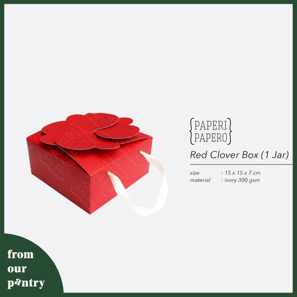 

Paperi Papero - 5pcs Red Clover Box isi 1 Kotak Kue Kering Merah
