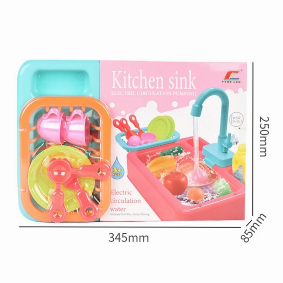 Mainan Anak Perempuan Kitchen Sink  Mainan Cuci Piring Anak 6058