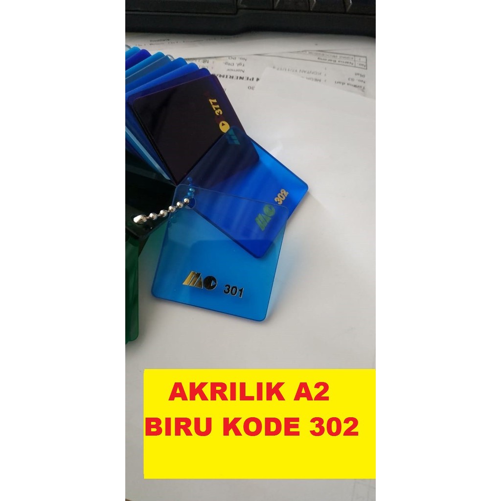 Akrilik A2 Lembaran 3mm Acrylic 3 mm Biru Transparan Marga Cipta