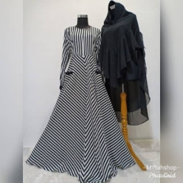 GAMIS PREMIUM ANNISA SYARI BLACK BAJU MUSLIM EXCLUSIVE