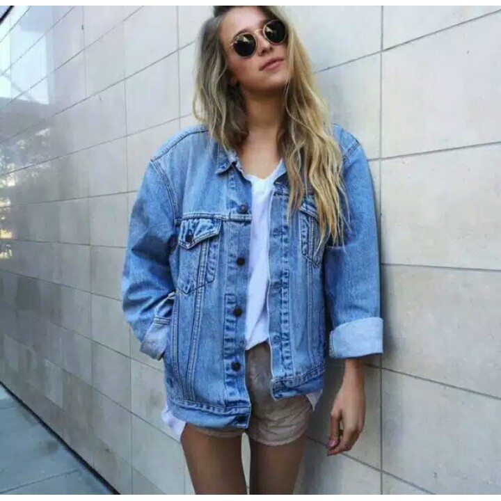 Jaket Jeans Oversize Bio Blitz/Jaket Jeans Oversize Wanita/Jaket Jeans Jumbo Murah/Jaket Denim Levis