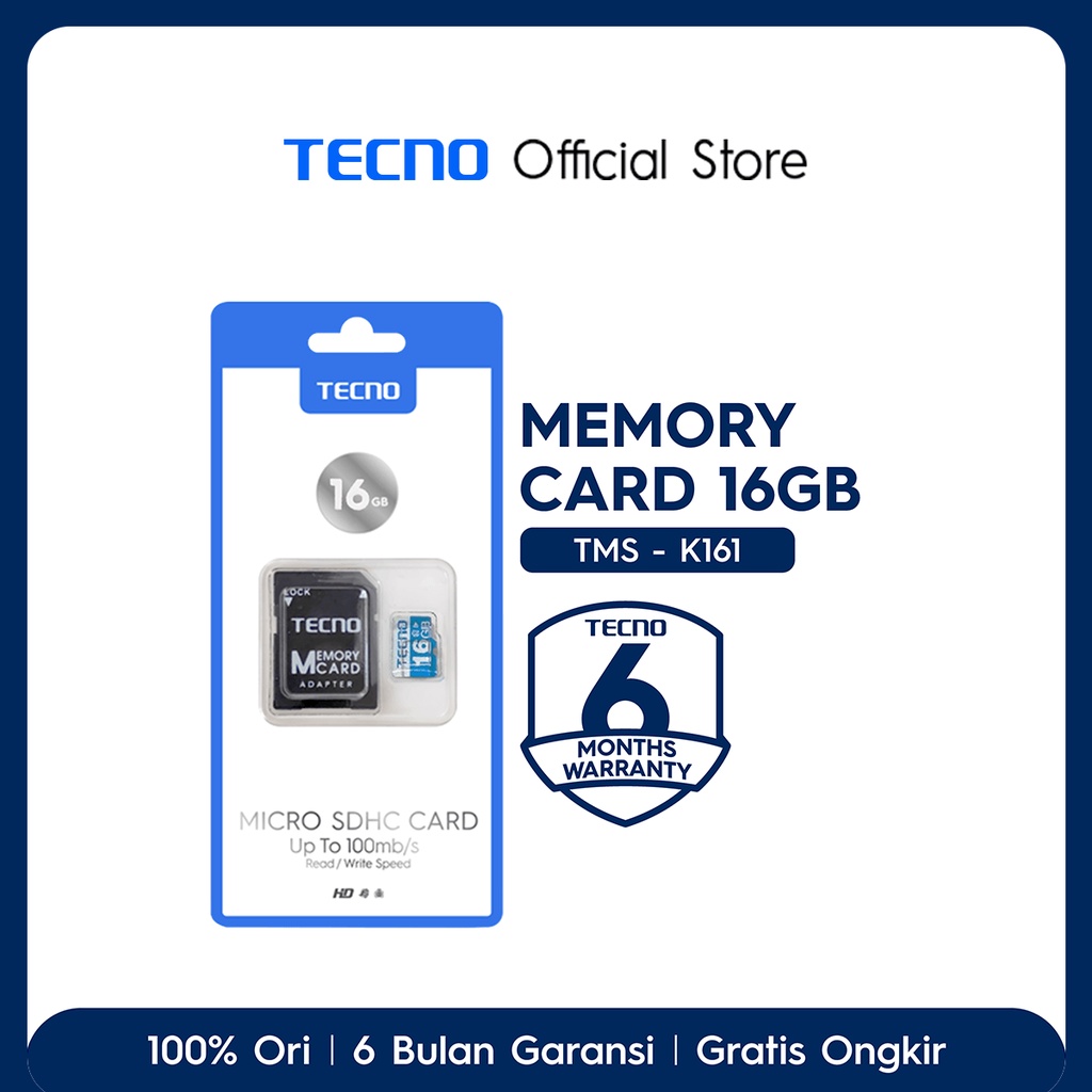 TECNO Micro SD Card 16 GB TMS-K161 Android Smartphone [Kartu Memori Handphone]