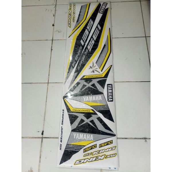 striping sticker variasi yamaha mx king 150 hitam kuning
