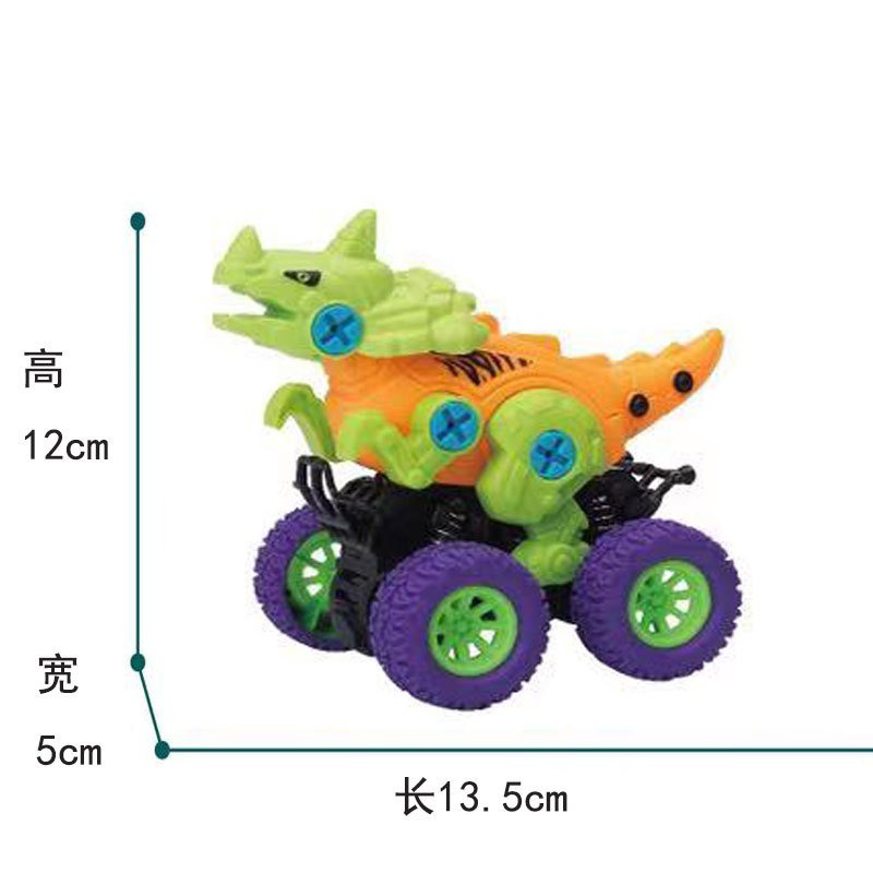 Mainan Inersia Offroad Langka Deformasi Dinosaurus Edisi Terbatas Tahan Banting Ban karet