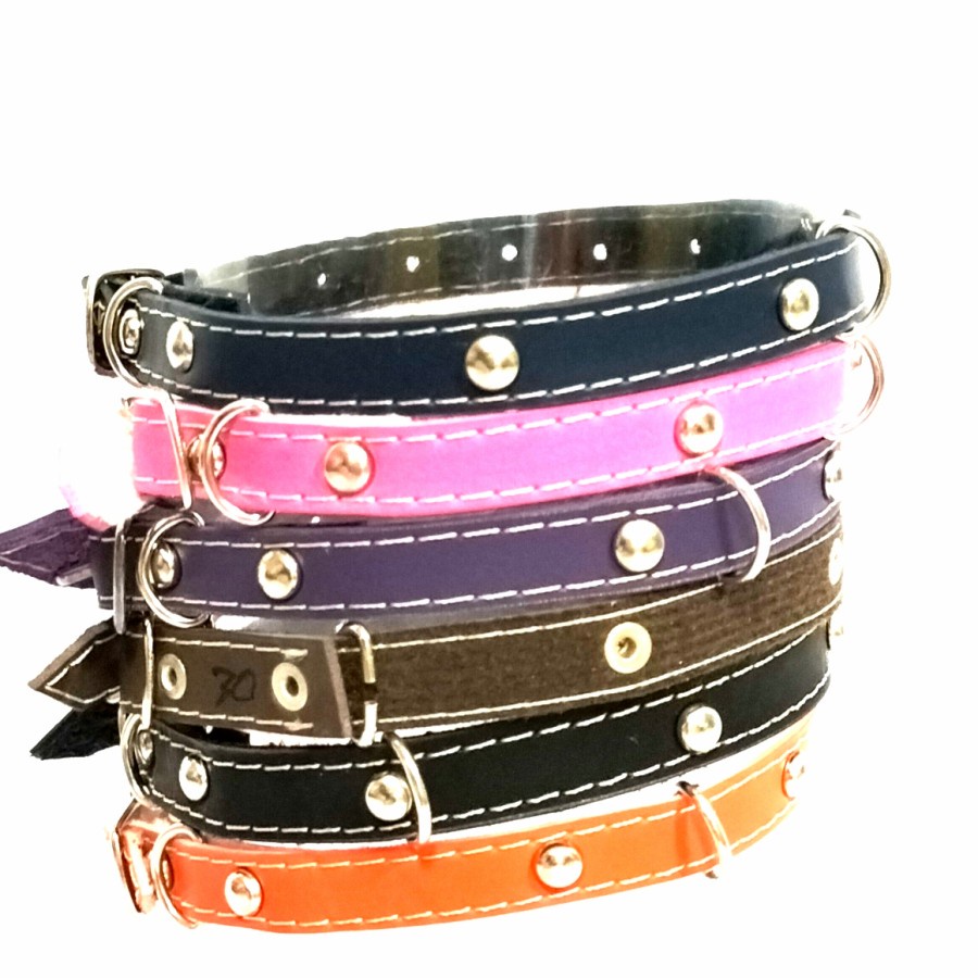Kalung Kulit Paku anjing kucing motif imitasi semi P 35 cm