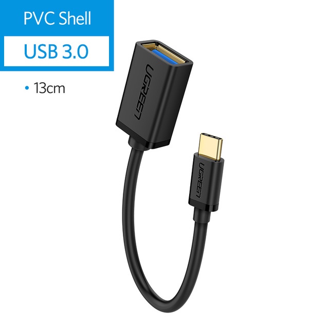 UGREEN Kabel USB Type C 3.0 OTG Round Style 13 CM - 30701 - Black