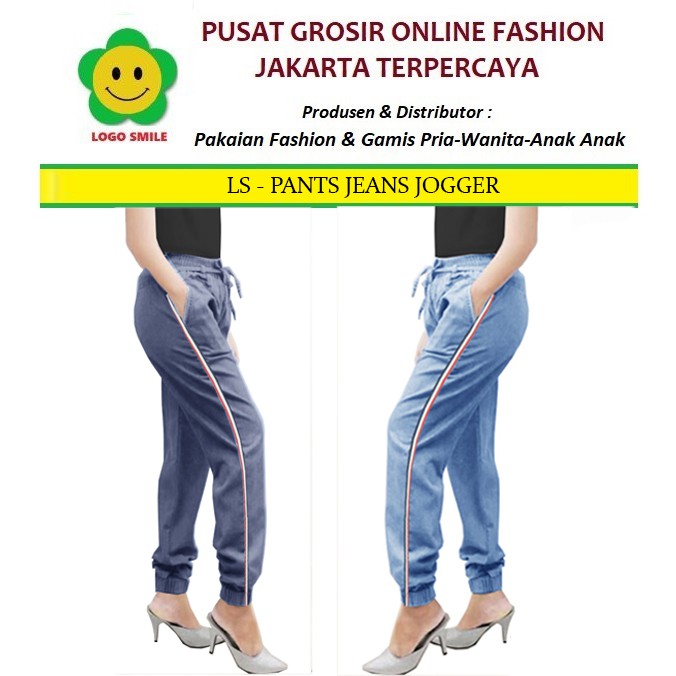 Pants Jeans Jogger - Logo Smile (LS) - Ukuran XL-3XL - Matt Jeans Combi List