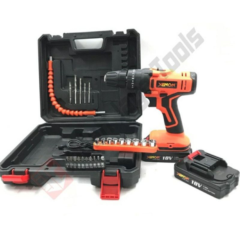 Xenon bor baterai 10mm 18v Bor cas cordless