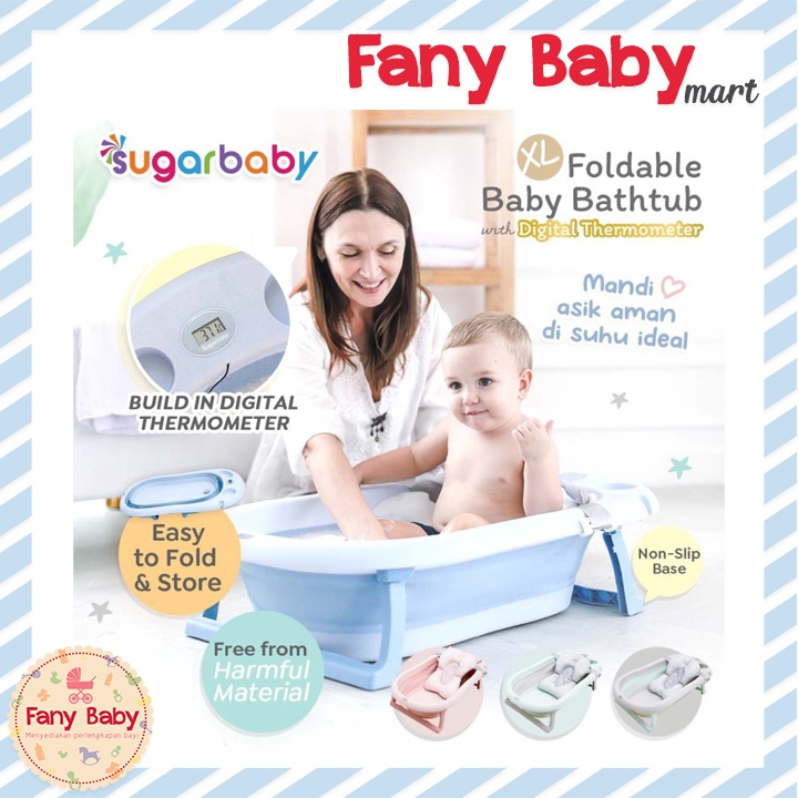 SUGAR BABY XL FOLDABLE BABY BATHTUB WITH DIGITAL THERMOMETER / F88