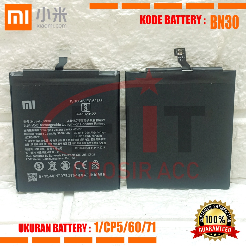 Baterai Battery Original Xiaomi BN30 For Xiaomi Redmi 4A / Mi 4A