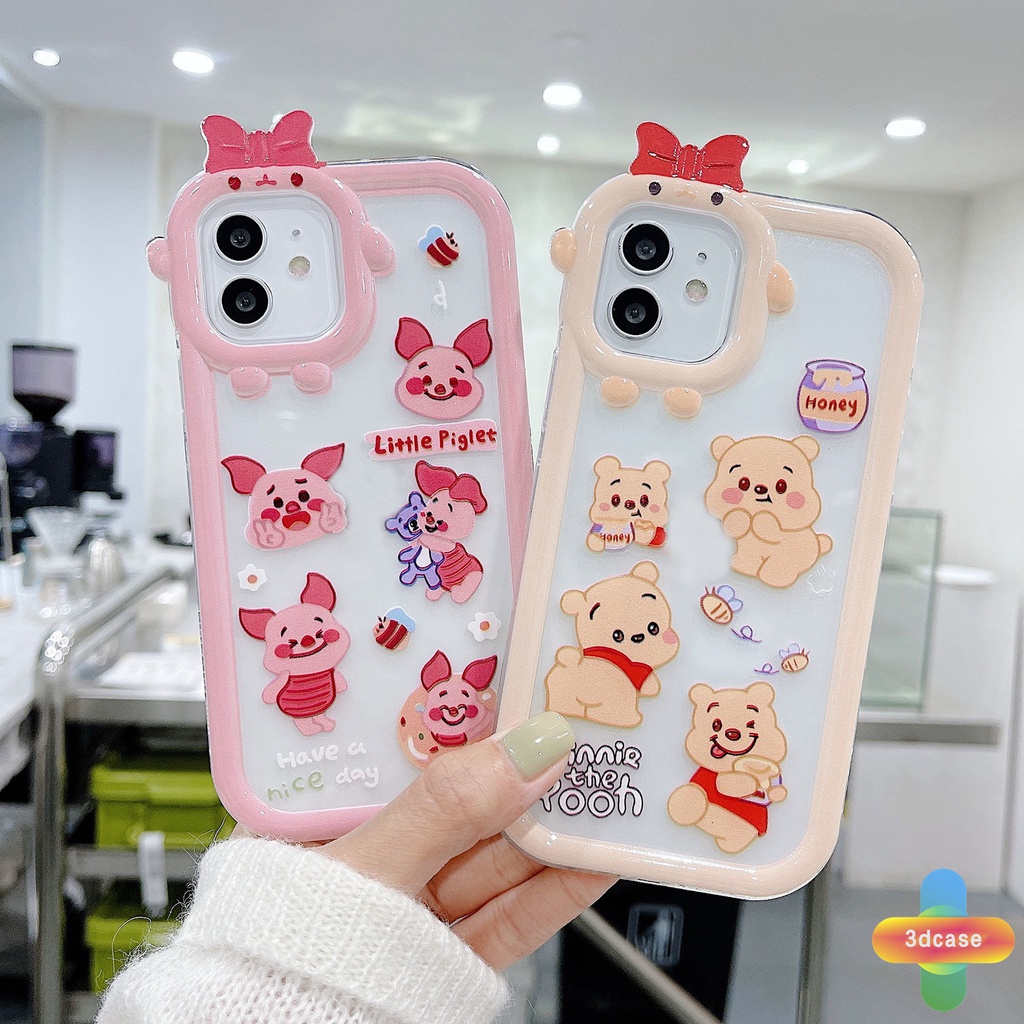 Soft Case Desain Kartun Winnie The Pooh Piglet 3D Untuk IPhone 13 12 11 14 PRO MAX 6 7 6S 8 14 Plus X XR XS MAX 11 12 13 Se 2020 6SPlus 7Plus 6Plus 8Plus 14Plus XSMAX