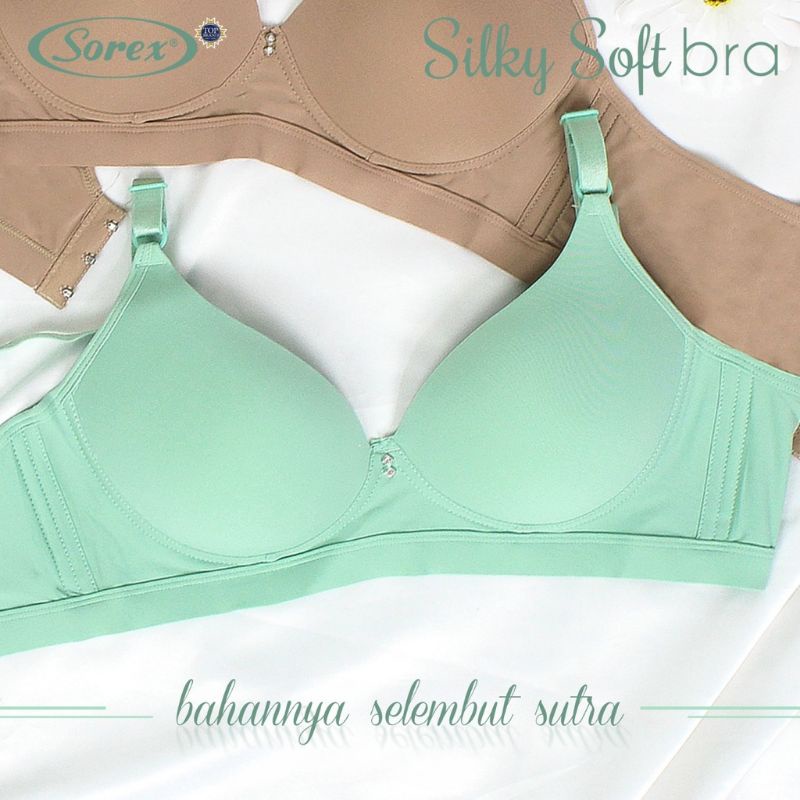 Bra Sorex 9814 Tanpa Kawat Kait 3 Busa Tipis Setara Cup C / Bh Sorex Silky Soft