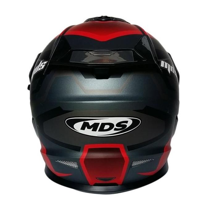 Helm Cross Mds Superpro Motif All Grey Red Doff Original