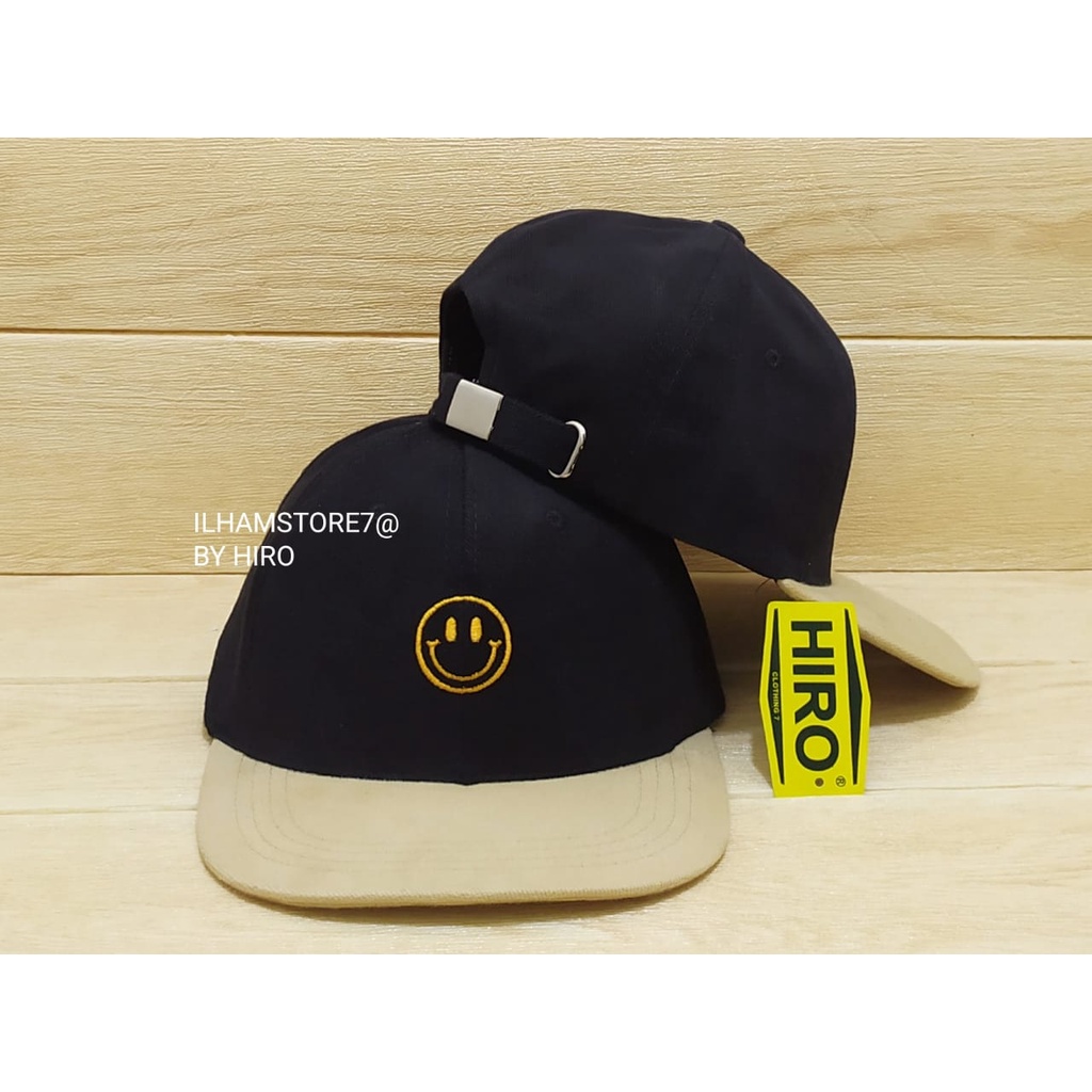 [COD]Topi Snapback Bordir SMILE EMOGI New Model/Topi Hiro Terlaris/Topi Distro Keren