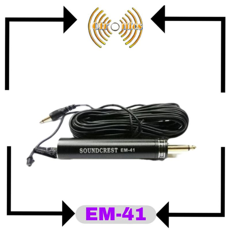 MIC JEPIT SOUNDCREST EM-41 KABEL/Microphone Kabel ORIGINAL SOUNDCREST