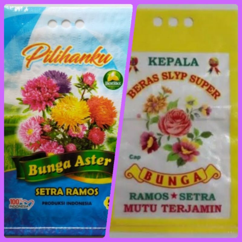 

PROMO Karung beras laminasi ukuran 5 kg merk Bunga aster, Bunga kuning
