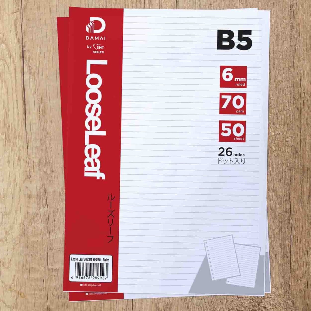 

Loose Leaf B5 - refill binder isi 50 dan 100
