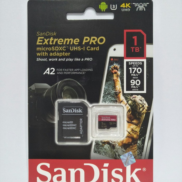 [DGB] SANDISK EXTREME PRO 1TB 4K 170MB/s MICRO SD A2 U3 HIGH SPEED MICROSD RESMI ORI 1 TB